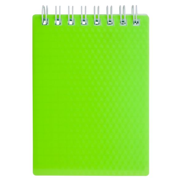 Блокнот 80л А6ф клетка Пластиковая обложка на гребне DIAMOND NEON Зеленый , 